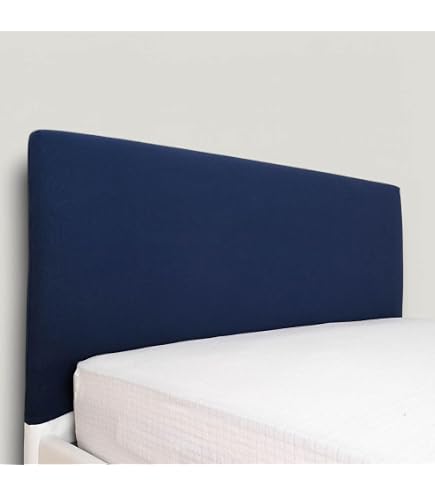 Fodera protettiva in velluto per testiera del letto, elastica, per letti matrimoniali/singoli/king size, antipolvere, elegante decorazione per camera da letto (blu, adatta a letti da 210 a 240 cm