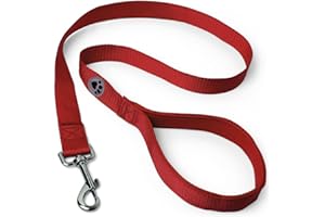 igadgitz home U7288 Guinzaglio per Cani Imbottito, Guinzaglio Cane con Maniglia Imbottita - Rosso - 122cm (1.22m)