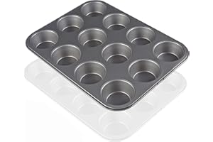 ANCUIOYZ Moule à Muffins, Moule à Muffins à Revêtement Antiadhésif, Peut Contenir 12 Muffins, Plat De Cuisson Pour Chaque Four 36 * 27 * 3 Cm, Cupcakes, Brownies