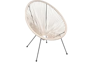 Hortan Sedia Relax Acapulco Con Seduta A Corde Intrecciate E Struttura In Acciaio Rinforzato, Per Arredo Salone, Soggiorno, Terrazzo e