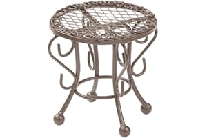 MIAMIXA Miniaturen für Miniaturgärten · Puppenhaus · DIY Minigarten · Miniaturmöbel aus Metall in braun · Gartenmöbel · Grill · Tisch · Stuhl · Liegestuhl · Zaun (Tisch ca. 4,5 cm)