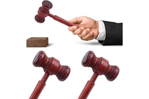 DDKY 2 pièces 17.4 * 6.7 * 3.2CM maillet Bois,Maillets en Bois Bloc Sonore, Parfait pour Juge, Avocat, Tribunal aux Enchères, Entreprise, étudiant,Jeu de Mise à Mort de Script