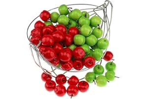 Gresorth 100 Stück Künstlich Grün & Rot Apfels Fälschung Frucht Obst Apfel Zuhause Party Christmas Baum DIY Dekoration Modell