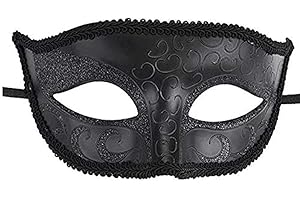 LIFE IS GOOD Mens Midnight Black Venetian Masquerade Carnival Ball Party Eye Mask