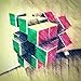 Produktbild Kunst Bild Abwandlung Rubiks Cube Zauberwürfel Mousepad Acrylglas Alu-Dibond (Mousepad Rutschfest, 24 x 24 cm)