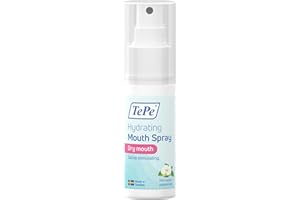 TePe Hydrating Mouth Spray for Dry Mouth, mild Apple and Peppermint, Fluoride Mouth Spray to Ease The Feeling of Dry Mouth, Easy on-The-go