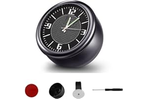 TOTMOX Autouhr, Quarz-Analoguhr, universelle Mini-Taschenuhr, selbstklebend, Auto-Lüftungsclip, Quarzuhren, Armaturenbrett-Uhr für Auto, Boot, Fahrrad (schwarz)