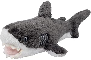 Deluxebase EcoBuddiez - Duży Biały Rekin Mini Pluszowy Wykonane z plastikowych butelek z recyklingu. Śliczne ekologiczne pluszowe zwierzę w kształcie dla małych dzieci.