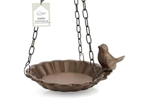 wildlife home Vogeltränke hängend I Vogelfutterspender zum Aufhängen frostsicher aus Gusseisen für Garten & Balkon I Vogelbad, Vogelfutterstation für Vögel, Wildvögel