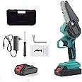 SAK Mini Cordless Chainsaw Dual Battery (21Vx2), 4inch Cutting Area Wide Heavy Duty, Multipurposing Gardening, Wood Working Tool Like Logging, Cutting, Pruning with (Multicolor)|