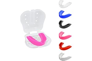ACZET Mouth Guard Gum Shield Mouthguards for Adult Senior Junior Kids Youth Great School Combat Sports Soccer Hockey MMA Boxing Martial Arts Basketball (Junior(<11), Pink)