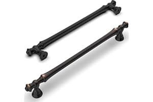 Amerdeco 6 Pezzi Maniglie per Mobili da Cucina Foro 192mm, Bronzo oliato, in Lega di Zinco, per Armadietti e Cassetti UK0017