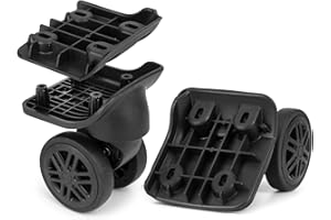 Volein Kółka zapasowe do walizki, czarne, kółka do walizki, kółka obrotowe z 4 otworami na śruby, V044-b, 1 para, Kółka zapasowe do walizki