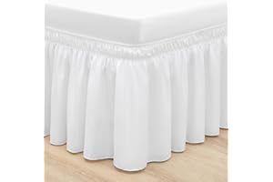 RIMELA Lenzuolo con mantovana per letto king size, elasticizzato, facile da installare, morbido poliestere spazzolato, altezza 38 cm, (150 x 200 cm)