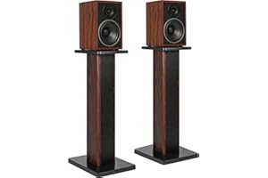 FREEAMG - Soporte de altavoz de madera, soporte de altavoz para cine en casa, soportes universales para altavoces de pie, diseño lleno de arena, capacidad de carga 50 kg (70 cm)