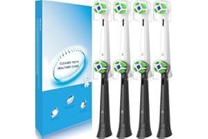 Jarubekil Testine di Ricambio Compatibile con Oral b IO 2/3/4/5/6/7/8/9/10 Spazzolino Elettrico (4 Nero 4 Bianco)