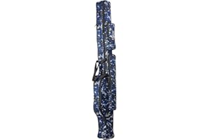 Folpus Sac de Rangement pour Canne à Pêche et Moulinet, Bleu, 2 Compartiments 110cm