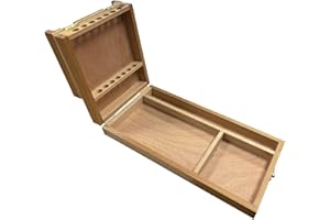 Quickdraw Boîte de rangement en bois pour artistes, pinceaux, crayons et outils HX31