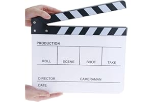 Hilitchi Plastique Acrylique Ardoise 25 x 30 cm/10 x 12 Dry Erase de réalisateur film de plan de Cut Action Scène Clap Ardoise avec Blanc/noir clés par Hilitchi