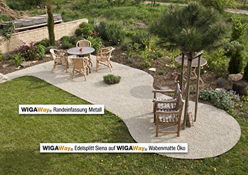 WIGAWay 5-er Pack Rasenkante Metall , Randeinfassung Pflasterkante Raseneinfassung Einfassung - 6