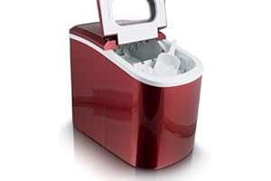 MS POINT Eiswürfelmaschine Eiswürfelbereiter Eiswürfel Ice Maker Eis Maschine (Rot)