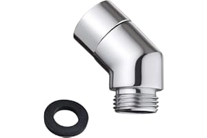 ANBOO Adapter prysznicowy 135°, adapter do węża prysznicowego, złączka przegubowa, przyłącze kątowe do słuchawki prysznicowej, adapter do węża prysznicowego z gumową uszczelką