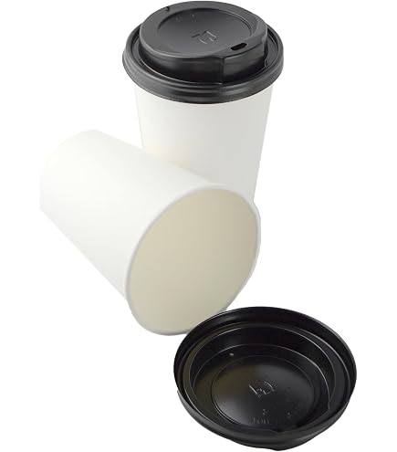 My Home & Lighting Store – 25 Tazze Da Caffè Ondulate 340ml Con Coperchi – Bicchieri Di Carta Isolanti A Tripla Parete Per Bevande Calde Da Asporto