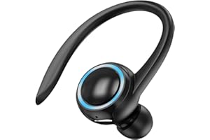 GENERIC Bluetooth 5.2 Headset, Bluetooth Headphone Single Ear Hook Wireless Headset with Mic Waterproof Earphone Hands-Free Cell Phones Earpiece for Office, Sports, Truckers, Driving (Black)