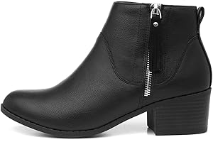 Lilley Womens Black Block Heel Ankle Boot