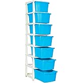 PARASNATH 7 Layer Boxo (Blue Colour) Multi-Purpose Modular Drawer Storage System for Home with Wheels and Anti-Slip Shoes (H 
