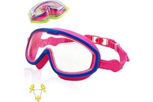 ProChosen Kids Swimming Goggles, Swimming Goggles for Kids Children Teens Age 3-15 Waterproof Anti-Fog UV Protection No Leaking, Boys Girls Swimming Goggles Kids 6-14 with Nose Clip