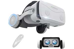 THAFIKZI Casque de réalité virtuelle 3D pour iPhone et Android avec télécommande, lunettes de réalité virtuelle mise à niveau avec lumières bleues pour jeux de réalité virtuelle, films et vidéos, prend en