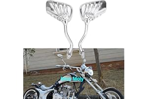 MISS MOLY 8mm 10mm Esqueleto Calavera Garra Espejos de Moto, Mano de Fantasmas Espejos Retrovisores Laterales (Plata)