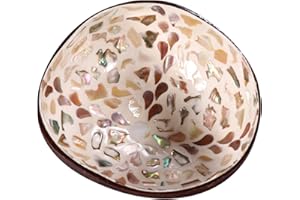 HOMSFOU Coconuts Shell Bowl Natural Coconuts Serving Bowls Decorative Candy Nuts Holder Deseert Containers for Snacks Ice Cream Dessert Key Storage