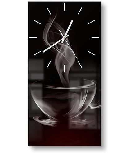 DEQORI Glazen klok, verticaal 60 x 30 cm, motief bolvormige bomen, grote XXL design, klok van glas, stille wandklok voor woonkamer en keuken, moderne blikvanger klok voor de muur DEQORI Glazen klok, verticaal 60 x 30 cm, motief bolvormige bomen, grote XXL design, klok van glas, stille wandklok voor woonkamer en keuken, moderne blikvanger klok voor de muur