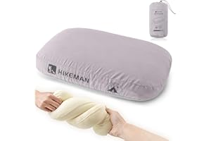 HIKEMAN Oreiller de camping en mousse à mémoire de forme – Oreiller de voyage ultra léger et ergonomique pour le camping, la voiture, la plage, le bureau (violet)