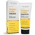 Dr. Sheth's Sunscreen SPF 50 Cream with Ceramide & Vitamin C for Oily, Sensitive, Dry Skin | For Intense Hydration | Non Greasy, Quick Absorbing | Zero White Cast | PA+++ | For Women & Men | 50g