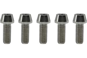 RISON-TITANIUM 5pcs Boulons en Titane de Tige de Vélo, M5 Vis de Potence de Vélo, Vélo Boulons de Tige Fixes s, Vis de Tige de Bicyclette pour MTB Vélo de Route de Montagne