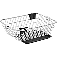 TEX-RO Utensils Basket Drainer & Dish Drainer Basket for Kitchen/Utensil Stand for Kitchen/Dish Drying Rack with Drainer/Bartan Stand/Dish Rack for Kitchen with 2 Spoon Holder(Size- 56x43x23 CM)