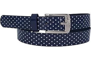 EANAGO - Cinturón infantil para niña (niños de 5 a 10 años, contorno de cadera de 57 a 72 cm), color azul oscuro o rosa, con lunares blancos