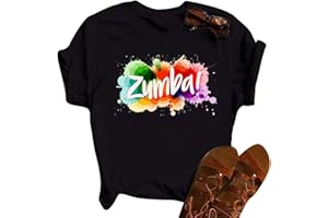 keephen Femmes Décontracté Top Graphique Manches Courtes Eté T-Shirt athlétique Col Rond pour Zumba Dance Fitness Training