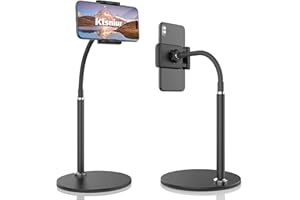 Ding Yongliang Handy Ständer, verstellbare Tisch Handy Halterung, Halter für iPhone 12 11 Pro Xs Max Xs 8 7 Plus, Samsung S20 S10, Andere Smartphoneund weitere 3.5-6.5 Zoll Geräte (Schwarz)