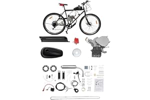 NIGORIY 2 Takt Motor, 100cc Einzylinder Fahrradmotor Kit, 44 Zähnen,Fahrrad Benzinmotor 2L Kraftstofftankinhalt, Fahrrad Motor Benzin 200kg Tragfähigkeit mit Vergaser Luftkühlung