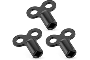 RAVN HAMAN Juego de 3 Llave para purgar radiadores negro - Robusta llave de purga de aluminio - Llave para muchos radiadores/calefactores - Práctica llave de radiador