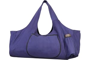TENDYCOCO Yoga Mat Bag Large Yoga Mat Tote Sling Carrier with Side Pockets and Zippers - Purple