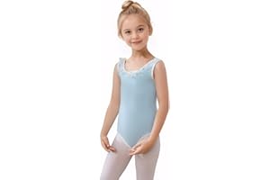 HIPPOSEUS Body Danza Bambina Senza Manica Balletto Ginnastica Body Leotards Ragazze Body Danza Classica Costumi,AM2000BX