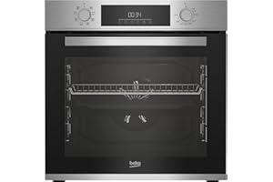 Beko BBSM12340X Einbau-Backofen-Set, zwei autarke Geräte: Induktionskochfeld mit 4 Kochzonen, Backofen mit 8 Heizarten, 72 l Garraum-Volumen, Kindersicherung, Sensortasten, Schwarz/Edelstahl