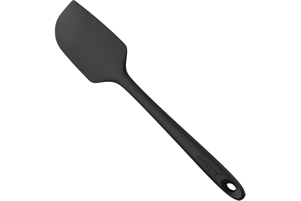 U-Taste Grande Spatule en Silicone: 250℃ Résistant à la Chaleur Maryse Grattoir Flexible et Antiadhésif, Ustensile de Cuisine pour la Cuisson pour Mélanger Remuant Raclant (29cm, Noir)