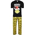 Mens The Grinch Christmas Pyjamas PJ Set Night Wear Xmas M-XXL Black/Check New