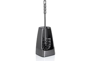 kela Szczotka toaletowa z pojemnikiem otwartym półstronnie, 38 cm, szczotka do toalety, zestaw szczotek do WC Levin, ciemnoszary